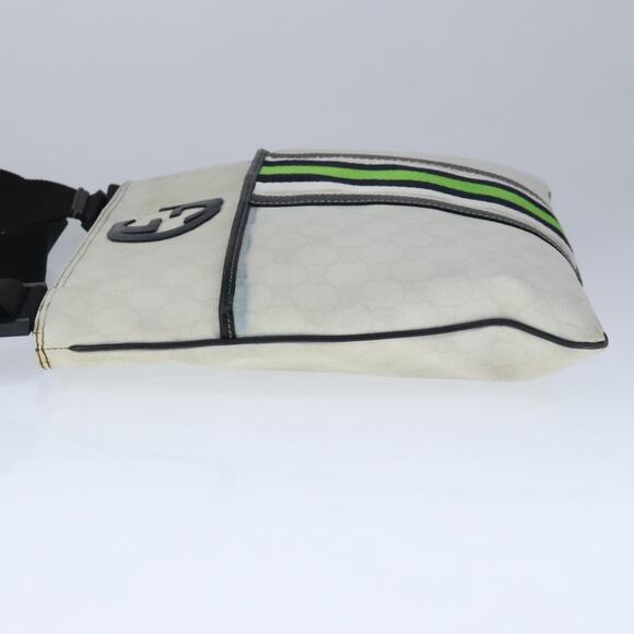 GUCCI GG Supreme Sherry Line Shoulder Bag Pvc Green White - Picture 4 of 16